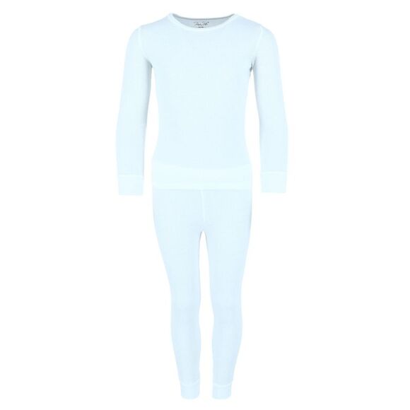 Rene Rofe Girl's Waffle Thermal Long Underwear 2-Piece Set - Picture 1 of 7